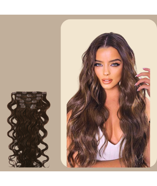 Extensiones de clip onduladas de chocolate Venez acheter