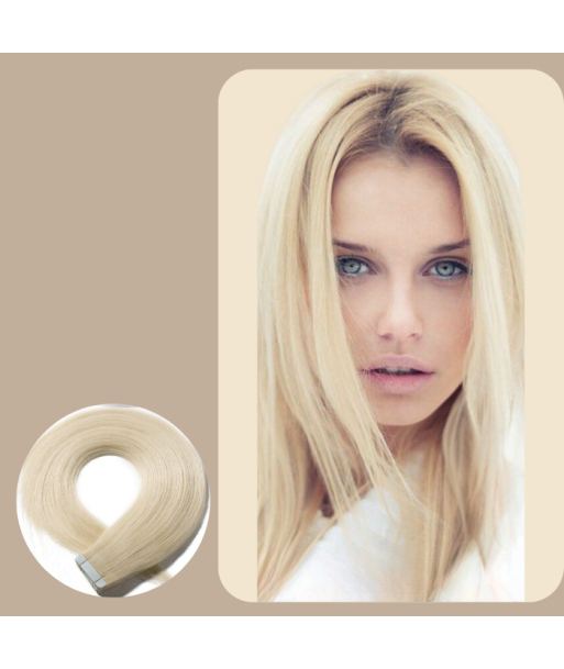 Extensiones adhesivas / Cintas rectas Blond Platinum le des métaux précieux