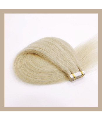 Extensiones adhesivas / Cintas rectas Blond Platinum le des métaux précieux