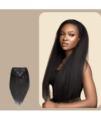 Extensiones de clip Yaki rectas negras pas cher chine