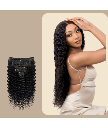 Kit de extensiones con clip Deep Wave Black 120g Le MVP de beaucoup