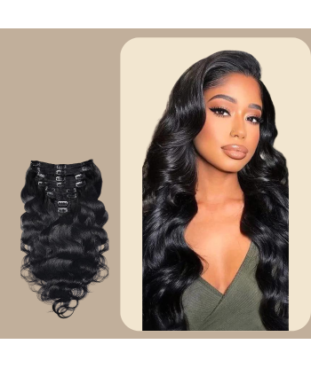 Body Wave Negro 120g Clip-In Extensiones Kit pas cher 