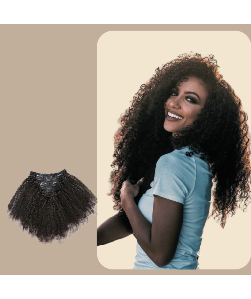 Kit de extensiones con clip Afro Curly Brown 120g suggérées chez