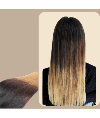 Extensión recta Ombre Marrón Chocolate Rubio Mono con Clip Maxi Volume Band 2023