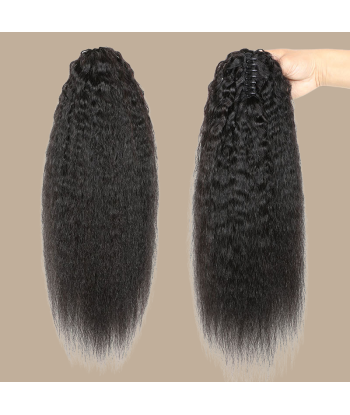 Coleta Castaño Oscuro Natural Clip Remy Hair Kinky Straight de la marque