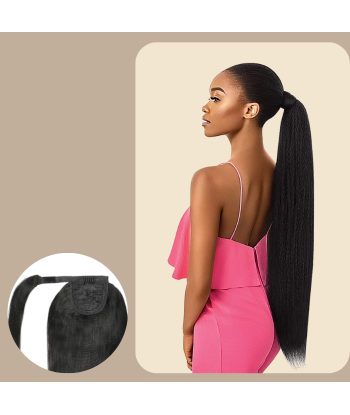 Ponytail Cinta Mágica Marrón Oscuro Pelo Remy Yaki Liso pas cheres