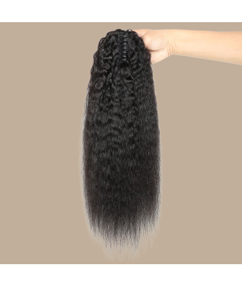 Coleta Castaño Oscuro Natural Clip Remy Hair Kinky Straight de la marque