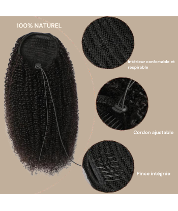 Coleta Pelo Remy A Cordon Marron Oscuro Afro Rizado la livraison gratuite