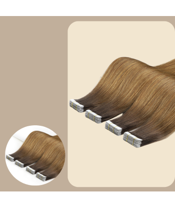 Extensiones adhesivas / cintas lisas Premium Russian Hair T4/14 brillant des détails fins