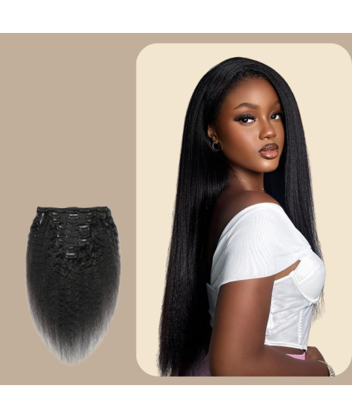 Kit de Extensões Kinky Straight Black 120g com clipes vous aussi creer 