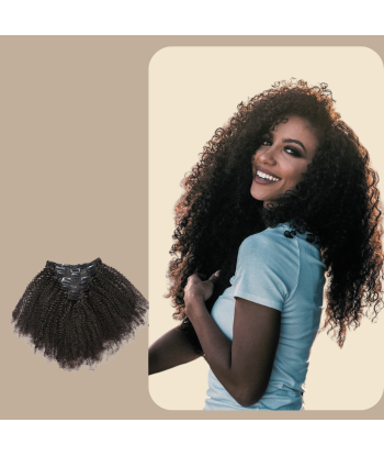 Kit de Extensões Afro Curly Brown 120g com clipes offre 