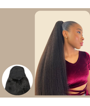 Rabo-de-cavalo castanho-escuro A Cordon Remy Hair Yaki Straight la livraison gratuite