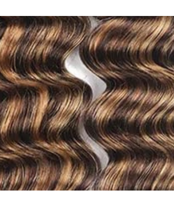 Tissage Vierge Cabelo Humano Ondas Profundas 7A Chatain Méché Blond P4/27 100 Gr Pour