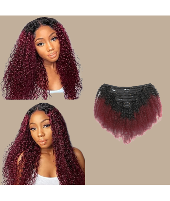 Afro Curly Ombre Dark Brown Clip-In Extensions Kit 99J 120 gr Comment ça marche