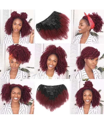 Afro Curly Ombre Dark Brown Clip-In Extensions Kit 99J 120 gr Comment ça marche