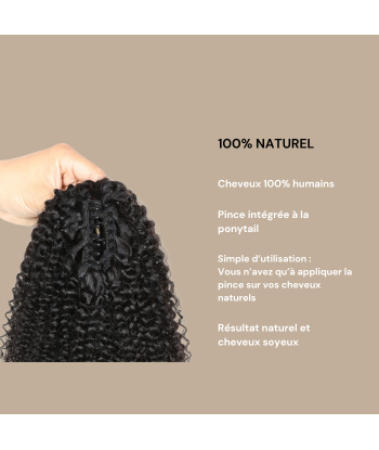 Coda di cavallo castano scuro con clip naturale capelli ricci afro Comparez et commandez 