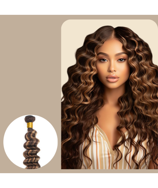 Tissage Vierge Capelli Umani Onda Profonda 7A Chatain Méché Blond P4/27 100 Gr JUSQU'A -70%! 