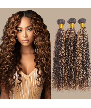 Veving av jomfruhår fra mennesker Kinky Curly 7a haudy hår hår blond p4/27 100 gr paiement sécurisé