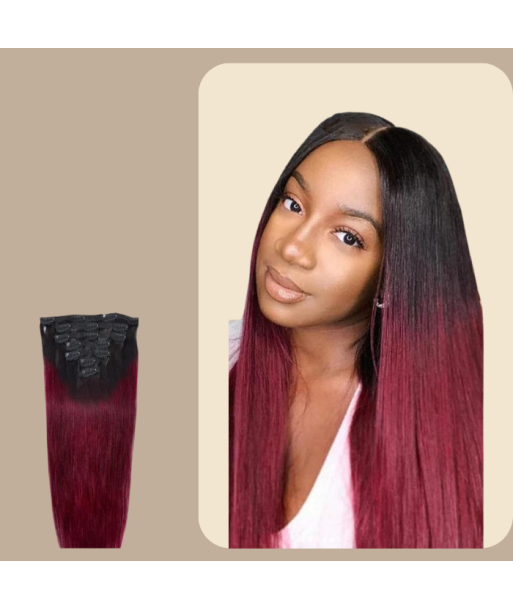 Kit Extensions à Clips Straight Ombre Brun Foncé 99J 120 gr la livraison gratuite