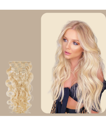 Vågig platinablond Clip-In Extensions Découvrez la collection