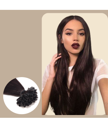 100 RAIDE Dark Brown Keratin Extensions Livraison rapide