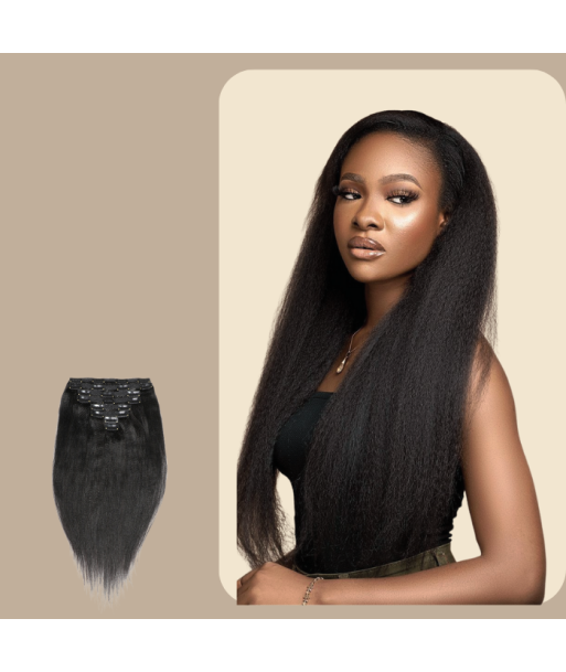 Yaki Straight Black Clip-In Extensions pas cher 