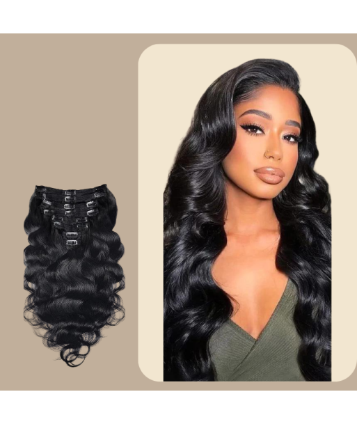 Body Wave Black 120g Clip-In Extensions Kit solde