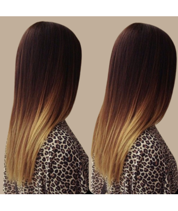 Extension à Clips Straight Ombre Brun Chocolat Blond Mono Bande Maxi Volume online