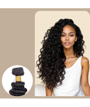 Tissage Vierge Människohår Deep Wave 7A Brun Foncé 1B 100 Gr paiement sécurisé