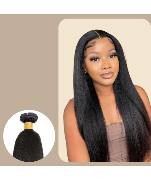 Vävning Virgin Human Hair Yaki Straight 7A Mörkbrun 1B 100 Gr en ligne