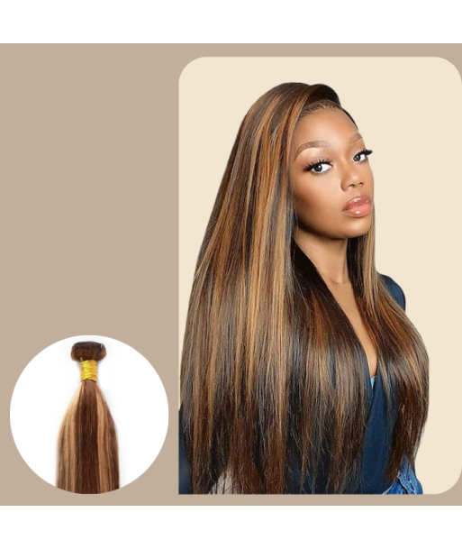 Vävning Virgin Hair Human Hair Straight 7A Medium Brown Blond P4/27 100 Gr Comparez et commandez 