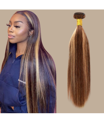 Vävning Virgin Hair Human Hair Straight 7A Medium Brown Blond P4/27 100 Gr Comparez et commandez 