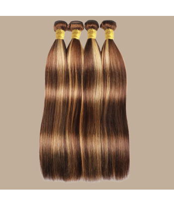 Vävning Virgin Hair Human Hair Straight 7A Medium Brown Blond P4/27 100 Gr Comparez et commandez 