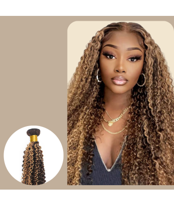 Vävning Virgin Hair Human Hair Kinky Curly 7A Medium Brown Blond P4/27 100 Gr à prix réduit toute l'année