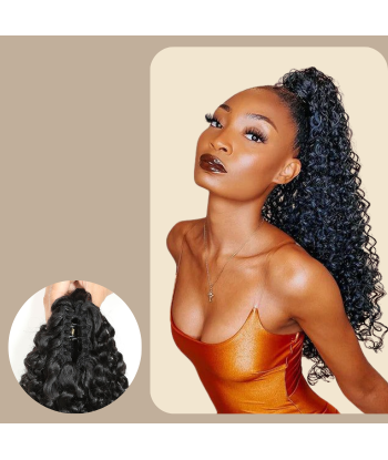 Queue de cheval Ponytail  Noir à Pince Naturel Remy Hair Kinky Curly Venez acheter