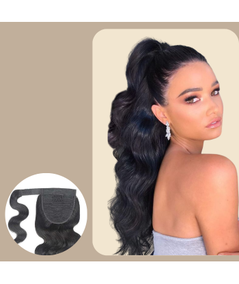 Queue de cheval Ponytail  Noir Ruban Magique Remy Hair Body Wave Vous souhaitez 