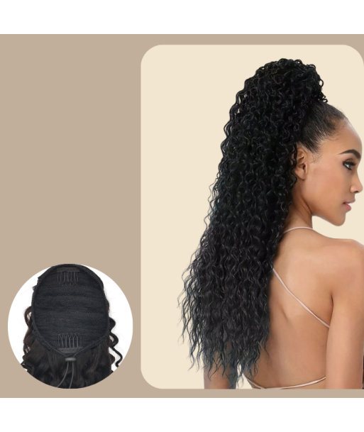 Queue de cheval Ponytail  Noir A Cordon Remy Hair Deep Wave livraison gratuite