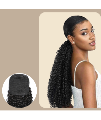 Queue de cheval Ponytail  Noir A Cordon Remy Hair Kinky Curly 50-70% off 