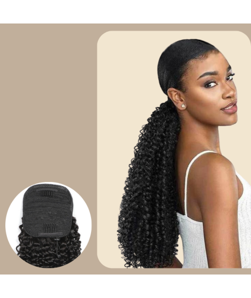 Queue de cheval Ponytail  Noir A Cordon Remy Hair Kinky Curly 50-70% off 