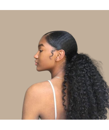 Queue de cheval Ponytail  Noir A Cordon Remy Hair  Afro Curly Faites des économies