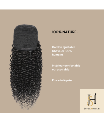 Queue de cheval Ponytail  Noir A Cordon Remy Hair Kinky Curly 50-70% off 