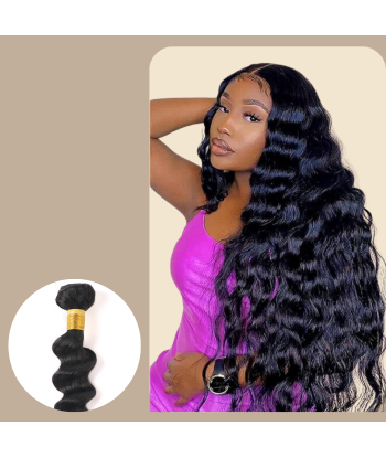 Tissage Cheveux Vierge Human Hair Loose Deep 7A Brun Foncé 1B 100 Gr rembourrage situé sous