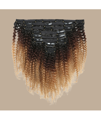 Afro Krullend Ombre Bruin Chocolade Blond Clip-In Extensions Kit 120 gr chez Cornerstreet bien 