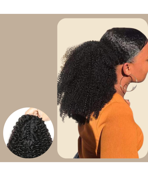 Rabo de cavalo castanho escuro com mola natural Cabelo afro encaracolado de votre