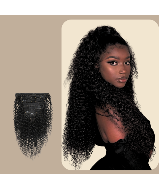 Kinky Curly Musta 120g Clip-In Extensions Kit Comparez et commandez 