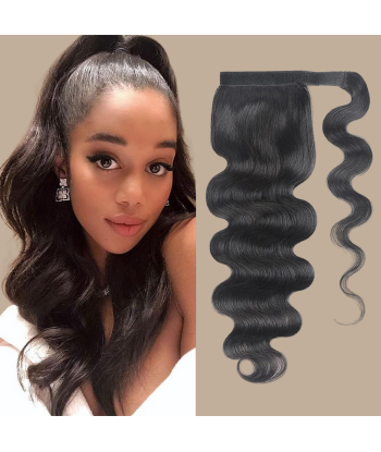 Rabo de cavalo castanho escuro Magic Ribbon Cabelo Remy Body Wave vente chaude votre 