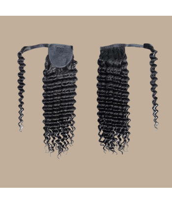 Rabo de cavalo castanho escuro Magic Ribbon Cabelo Remy Deep Wave 2024