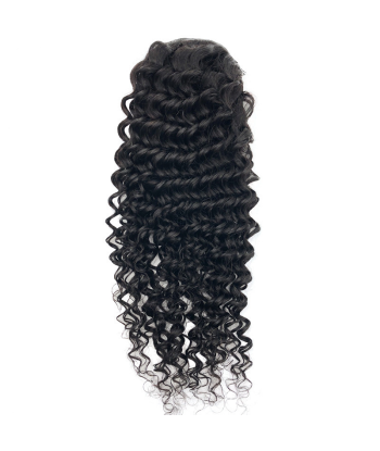 Rabo-de-cavalo castanho-escuro com cordão de cabelo Remy Deep Wave acheter en ligne