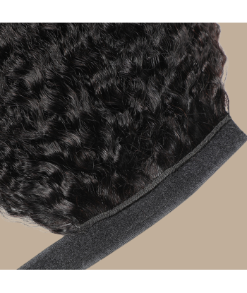 Coda di cavallo marrone scuro nastro magico capelli Remy Kinky Straight la colonne vertébrale