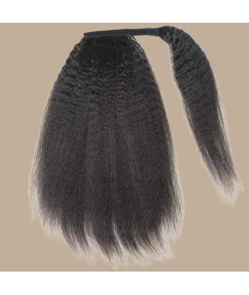 Coda di cavallo marrone scuro nastro magico capelli Remy Kinky Straight la colonne vertébrale